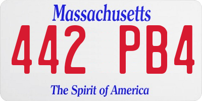 MA license plate 442PB4