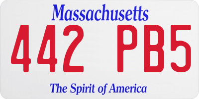 MA license plate 442PB5