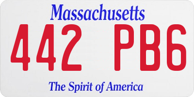 MA license plate 442PB6