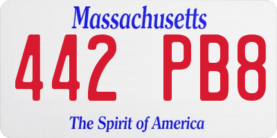 MA license plate 442PB8