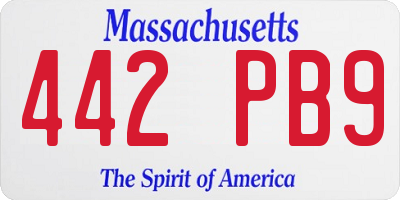 MA license plate 442PB9