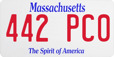 MA license plate 442PC0