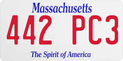 MA license plate 442PC3