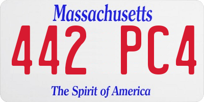 MA license plate 442PC4