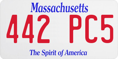MA license plate 442PC5