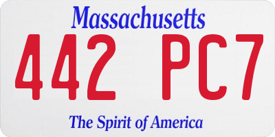 MA license plate 442PC7