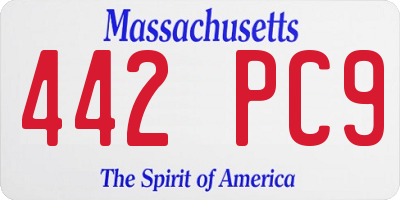 MA license plate 442PC9