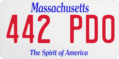 MA license plate 442PD0
