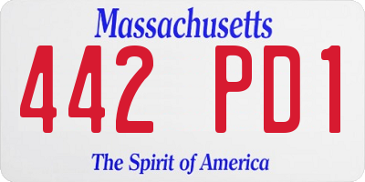 MA license plate 442PD1