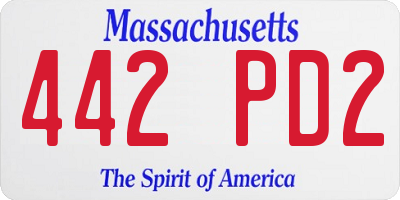 MA license plate 442PD2