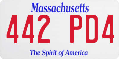 MA license plate 442PD4
