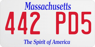 MA license plate 442PD5
