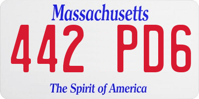 MA license plate 442PD6