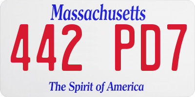 MA license plate 442PD7