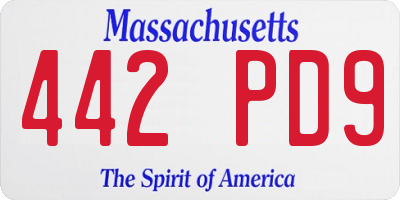 MA license plate 442PD9