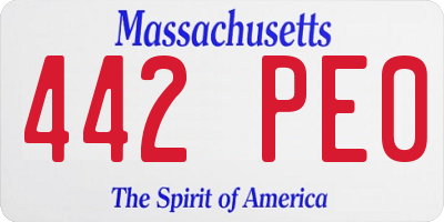 MA license plate 442PE0