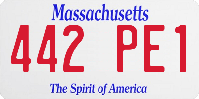 MA license plate 442PE1
