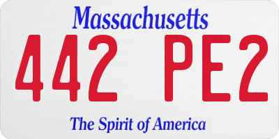 MA license plate 442PE2