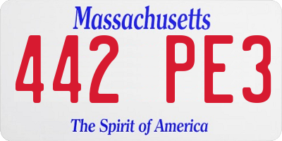 MA license plate 442PE3