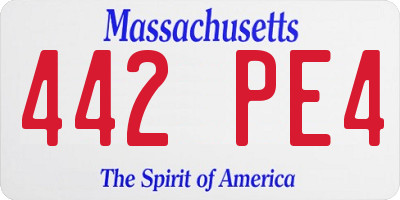 MA license plate 442PE4