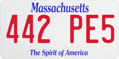 MA license plate 442PE5