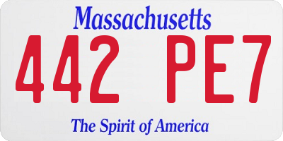 MA license plate 442PE7