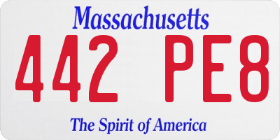 MA license plate 442PE8