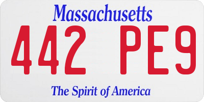 MA license plate 442PE9