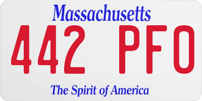 MA license plate 442PF0