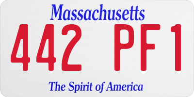 MA license plate 442PF1
