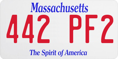 MA license plate 442PF2