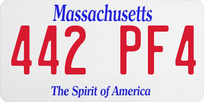 MA license plate 442PF4