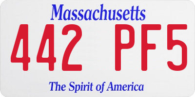 MA license plate 442PF5