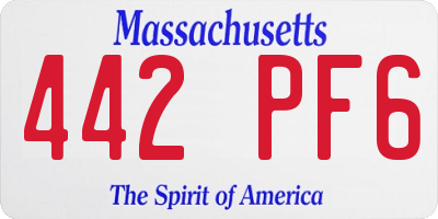 MA license plate 442PF6