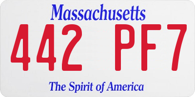 MA license plate 442PF7
