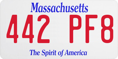MA license plate 442PF8