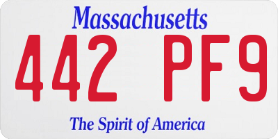 MA license plate 442PF9