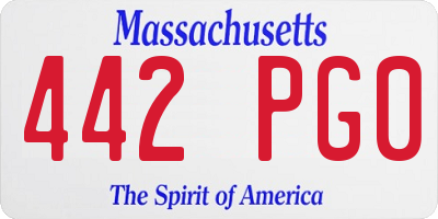 MA license plate 442PG0