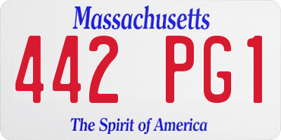 MA license plate 442PG1