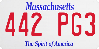 MA license plate 442PG3