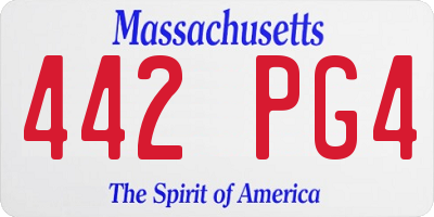 MA license plate 442PG4
