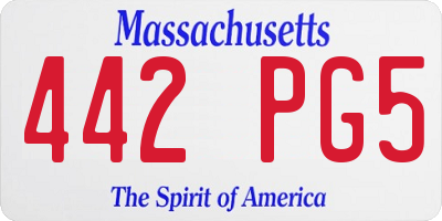 MA license plate 442PG5