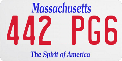 MA license plate 442PG6