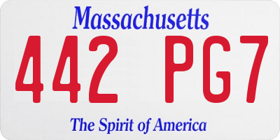 MA license plate 442PG7