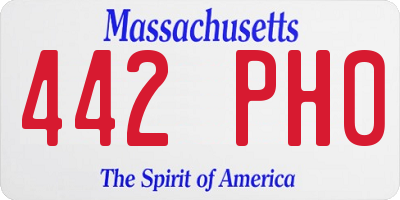 MA license plate 442PH0
