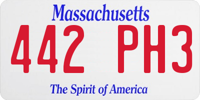 MA license plate 442PH3