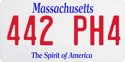 MA license plate 442PH4