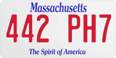 MA license plate 442PH7