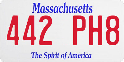 MA license plate 442PH8