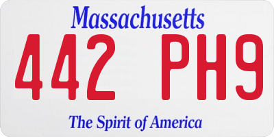 MA license plate 442PH9